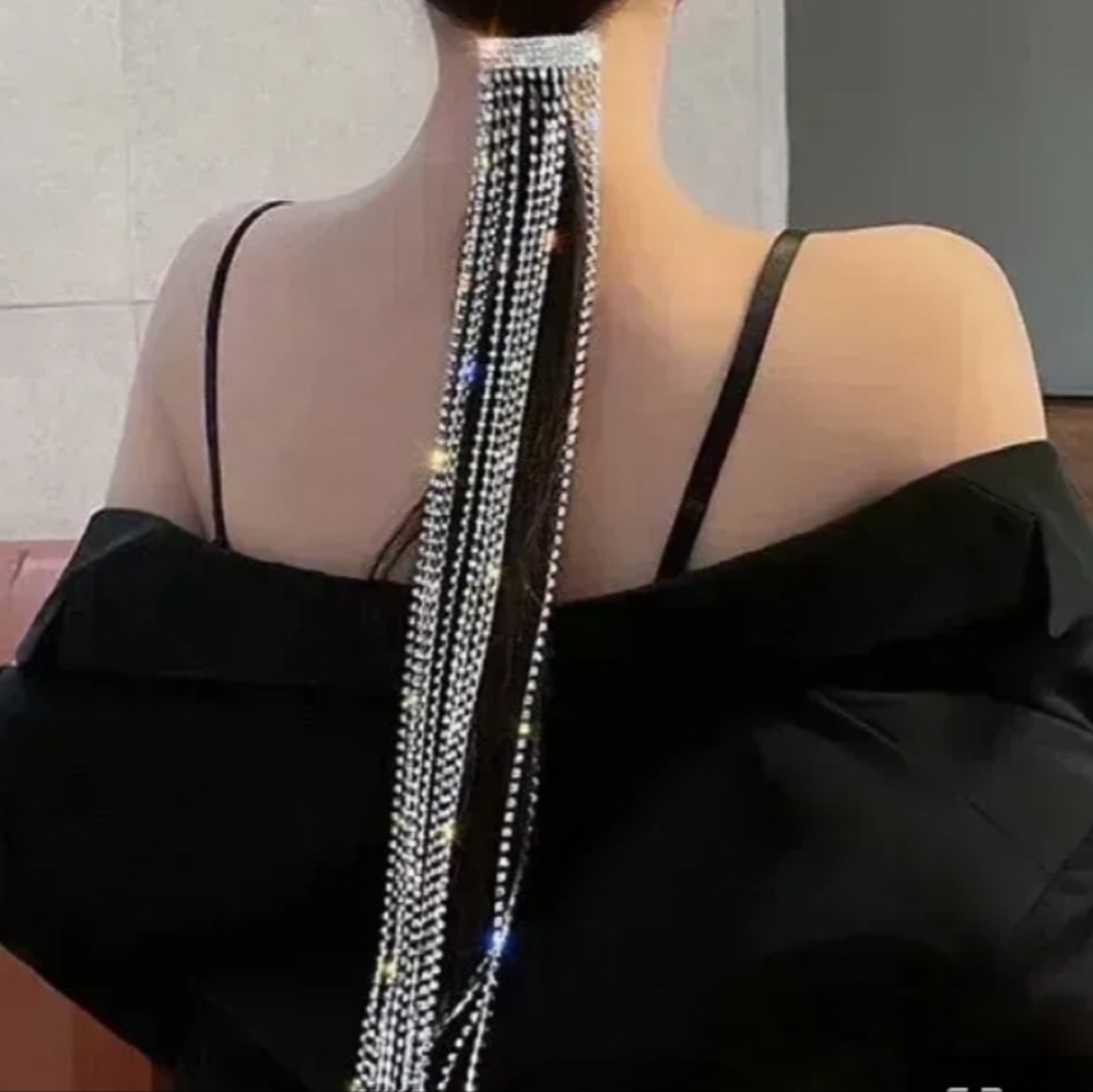 SEE NEW LISTING Rhinestone Tassel Hairclip - Picture 9 of 13